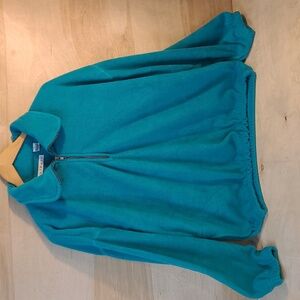 Tribute Vintage Teal 1/4 zip Pullover Fleece Sweatshirt
